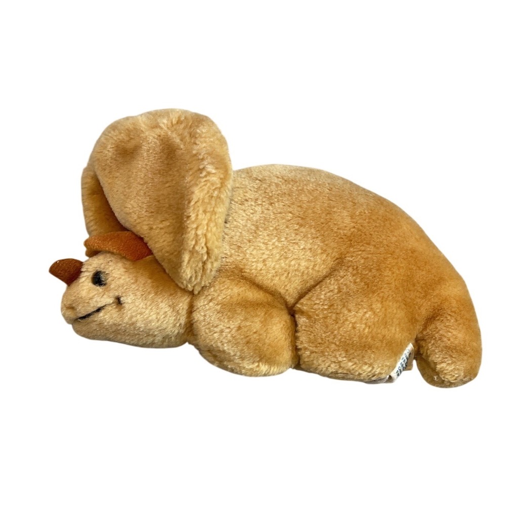 Dakin Triceratops Dinosaur 7 In Plush 1984 Vintage Gold Brown Fun toy